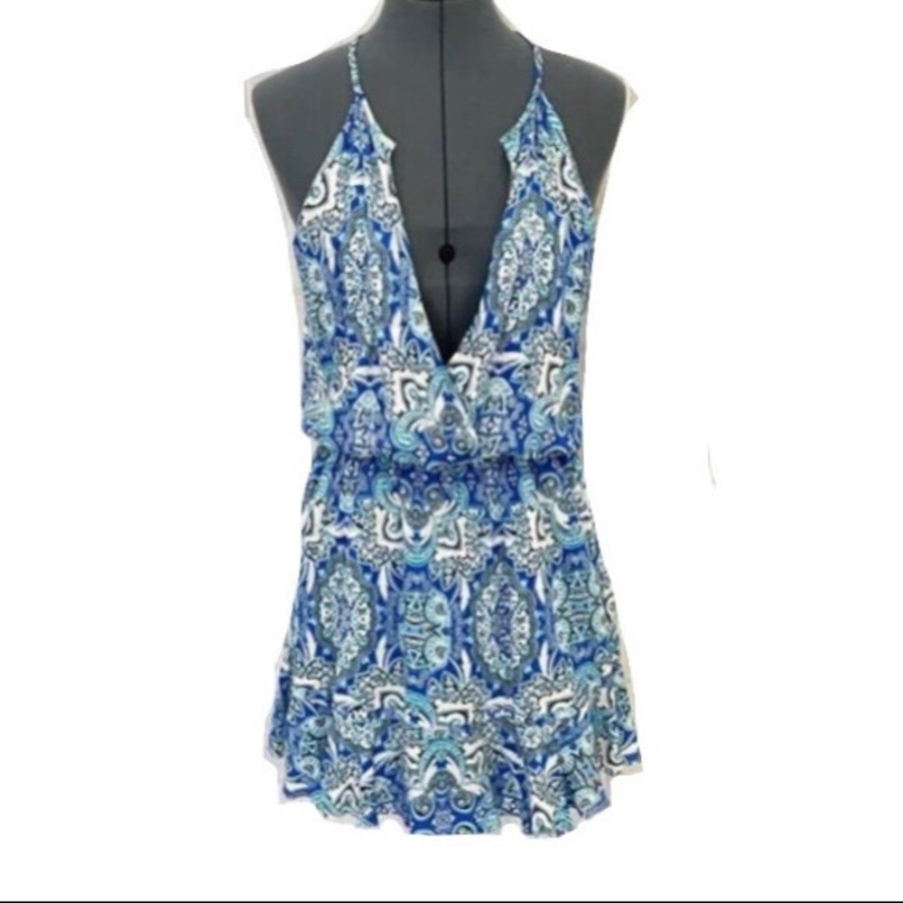 Parker rayon for & flare ruffle lined dress